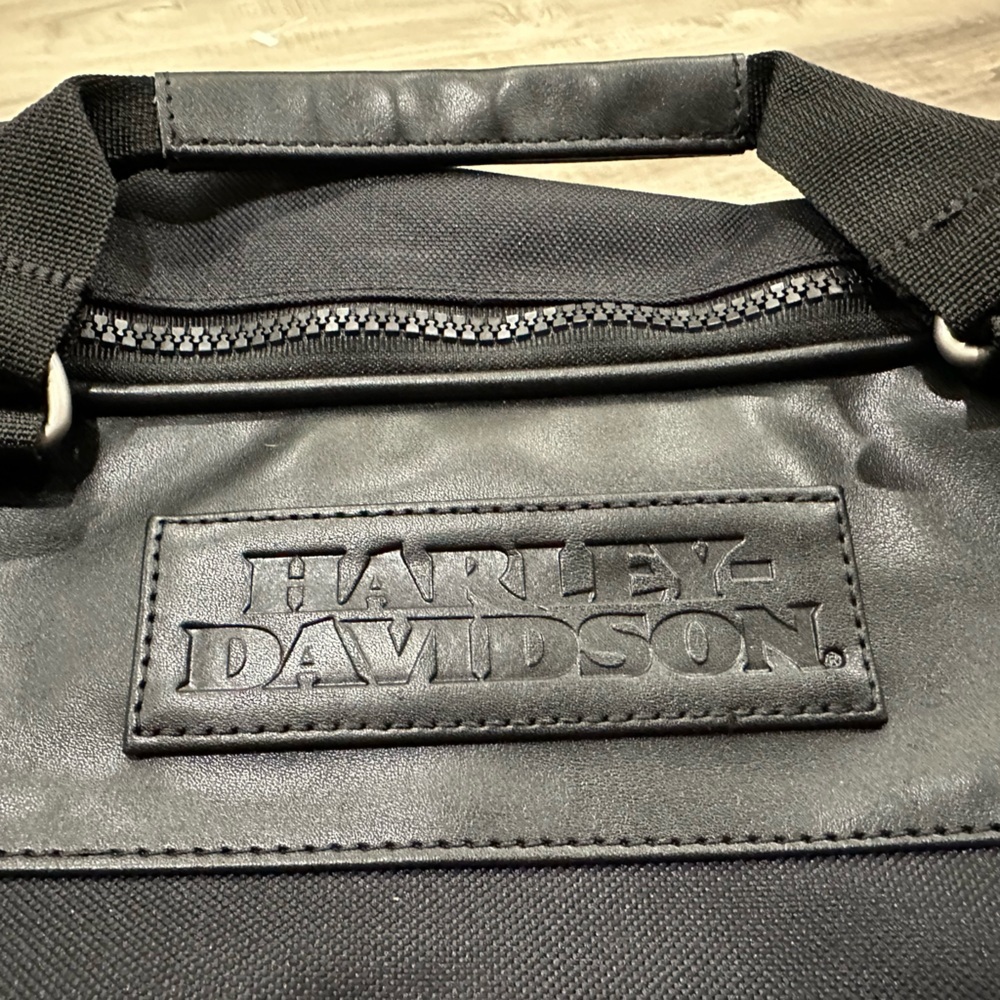 Harley-Davidson Angled Black Saddle Duffel Bag NWOT